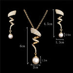 Gold Color Simulated Pearl Jewelry Set