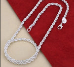 16-24inch for women men Beautiful fashion 925 Sterling Silver charm 4MM Rope Chain Necklace fit pendant high quality jewelry