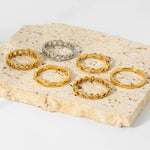 Simple Stainless Steel Plated 18K Gold Twisted Cross Geometric Texture Stacking Ring for Women Jewelry Gift