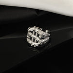 Exaggerated Dollar Sign Ring Women Men Trendy Jewelry Gift Hip Hop Rock Money Ring Resizable