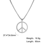 Cazador Stainless Steel 2025 Peace Sign Pendant Necklace for Men Gold Color Double Chain Necklace Jewelry Lover Gift Wholesale
