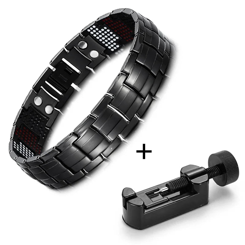 The latest trend in men's accessories with our popular fashion drop shipping bracelets and bangles. These charm Germanium magnetic power health titanium bracelets are set to be a hit in 2023.