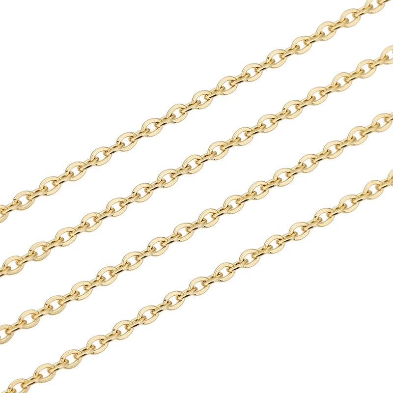 5 meters Stainless Steel Link Chains Bulk Lot 1 1.5 2 2.5mm Gold Color Necklace Chains for Diy Bracelet Supplies Jewelry Making