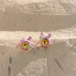 New Fashion White Square Rhinestone Zircon Double Pendant Gold Color Earrings for Women Unique Design Girls Trend Jewelry Gift