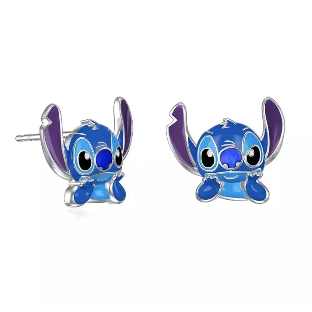 Lilo & Stitch Disney Cute Necklaces Earrings for Girls Women Anime Jewelry Accessor Pendant Stud Earring Kids Birthday Xmas Gift