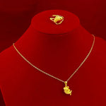 AU750 gold necklace koi 18K pendant clavicle simple temperament clavicle necklace women 45cm
