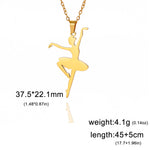 Rhythmic Gymnastics Necklace Women Trend 2025 Gymnast Stainless Steel Jewelry BFF Dancer Girl Sport Accessories Mother Day Gift