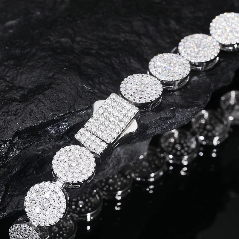 Unisex Full VVS1 Moissanite Round Bracelet 925 Silver Luxury For Women Bracelet Fine Jewelry