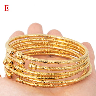 3MM/6pcs Etnic Gold Bangle