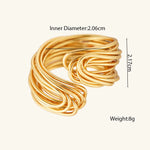 Stainless Steel Rings 18k Gold-Plated Waterproof No Fading Wrinkles Open Rings Valentine's Day Parties Jewelry Gift