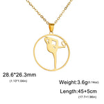 Gold Color Gymnast Girl Pendant Necklace for Women Stainless Steel Rhythmic Gymnastics Necklace Jewelry Gift 2025 Trendy