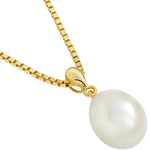 Freshwater Pearl Solitaire Pendant Necklace in 14K Yellow Gold, 18"