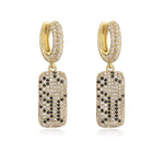 Leopard Print hoop Earrings rings necklace Fashion black white Cubic Zirconia women Geometric Jewelry set
