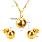 Korean Tiny Jewelry Sets For Women Wedding Party Stainless Steel No Fade Pendant Necklaces And Stud Earrings Jewelry Gifts