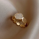 Rings For Women Irregular Hollow Opening Stainless Steel Gold Color Geometric Rings Fashion Simple Party Christmas Jewelry Gifts