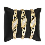 Arabic Thin Bracelet Sets Women Crystal Wrist Bangle Gold Color Bride Wedding Jewelry Morocco Bracelet Festival Gift