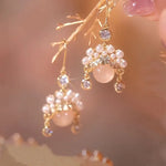 2025 New Inlaid Rhinestone Pearl Stud Earrings Women Personality Fashion Unique Design Earrings Wedding Jewelry Birthday Gift