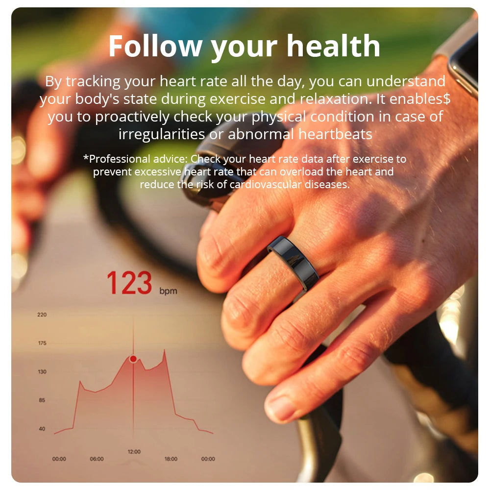 2024 R02 Smart Ring Military Grade Titanium Steel Shell Health Monitoring IP68 & 5ATM Waterproof Multi-sport Modes