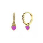  Gold Filled Hoop Drop Earrings Set for Women Ear Cuff Blue Zircon Enamel Dangle Earrings 2023 Fashion Jewelry Wholesale