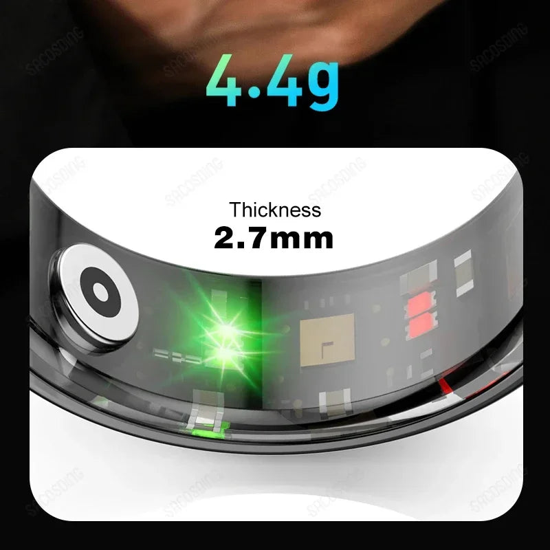 New Smart Ring Men Women Heart Rate Blood Oxygen Sleep Health Monitor Fitness IP68 Waterproof Sport Activity Tracker Finger Ring