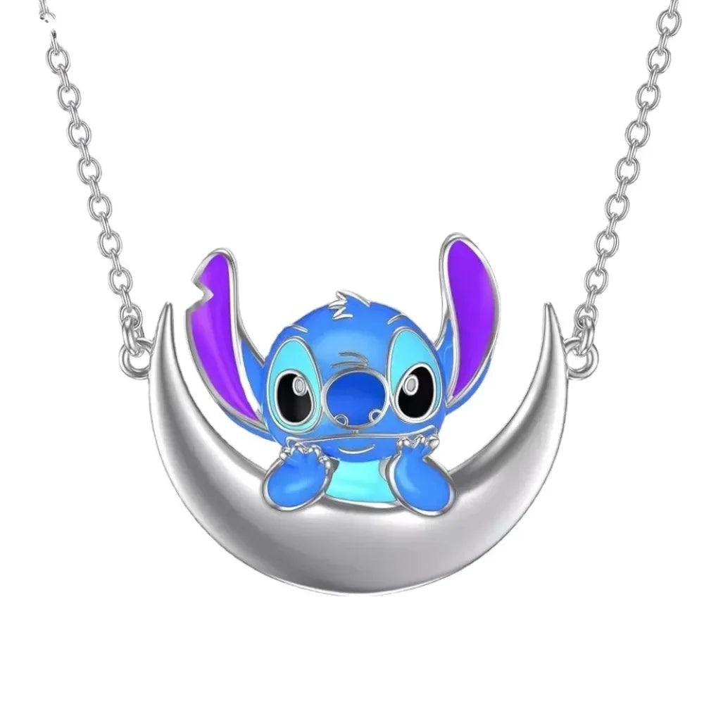 Lilo & Stitch Disney Cute Necklaces Earrings for Girls Women Anime Jewelry Accessor Pendant Stud Earring Kids Birthday Xmas Gift