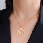 Gold Color Gymnast Girl Pendant Necklace for Women Stainless Steel Rhythmic Gymnastics Necklace Jewelry Gift 2025 Trendy