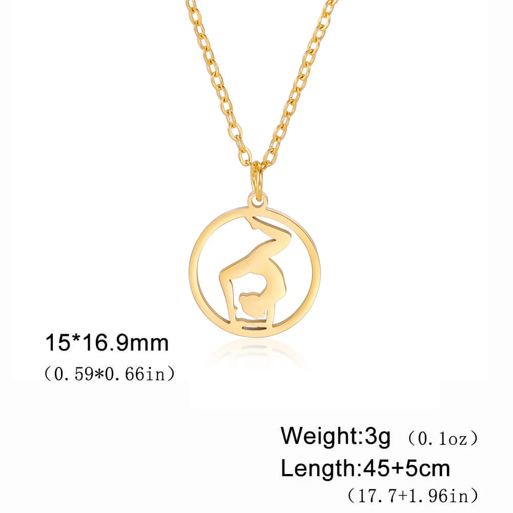 Rhythmic Gymnastics Necklace Women Trend 2025 Gymnast Stainless Steel Jewelry BFF Dancer Girl Sport Accessories Mother Day Gift