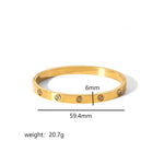 Fashion Minimalist Highlight Luxury 18k Gold Plated Geometric Bangles Tarnish Free Glossy Stainless Steel Bangle For Women Gifts