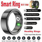 2024 New R11M Smart Ring Heart Rate Health Sleep Monitoring IP68 Waterproof Multi-sport Modes Titanium Steel Shell Ring