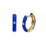  Gold Filled Hoop Drop Earrings Set for Women Ear Cuff Blue Zircon Enamel Dangle Earrings 2023 Fashion Jewelry Wholesale