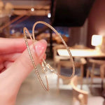 New Fashion Trend 925 Silver Needle Exaggerated Exquisite Simple Large Hoop Earrings Women's Jewelry Party Gift