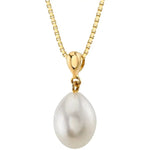 Freshwater Pearl Solitaire Pendant Necklace in 14K Yellow Gold, 18"