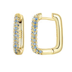  Gold Filled Hoop Drop Earrings Set for Women Ear Cuff Blue Zircon Enamel Dangle Earrings 2023 Fashion Jewelry Wholesale