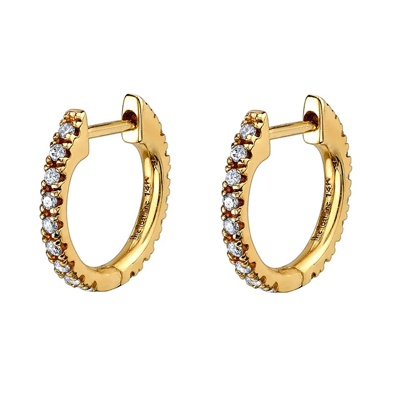  Gold Filled Hoop Drop Earrings Set for Women Ear Cuff Blue Zircon Enamel Dangle Earrings 2023 Fashion Jewelry Wholesale