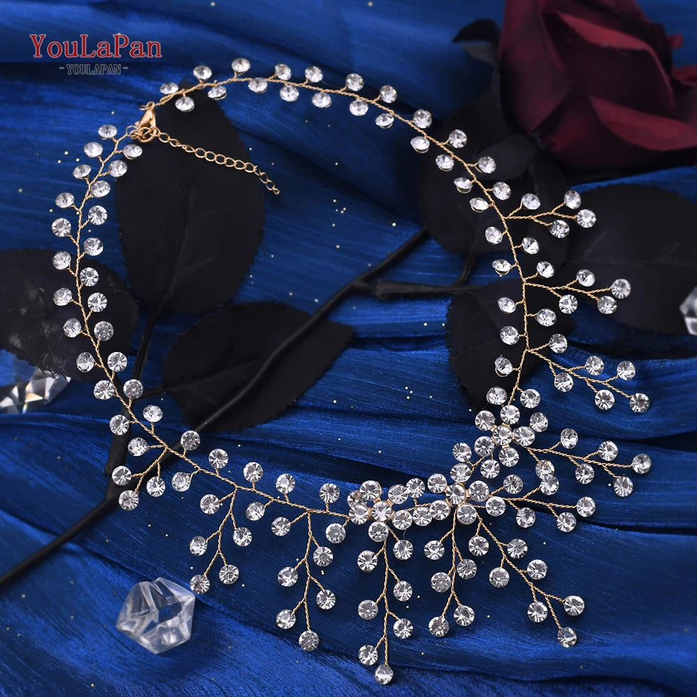 Elegant Crystal Woman Necklace Bridal Clavicle Chain Choker Wedding Party Diamante Brides Jewelry Anniversary Gift HN01