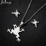 Cartoon Bowknot Mouse Stainless Steel Jewelry Set for Women Fashion Anime Animal Necklace Earrings Party Accessories