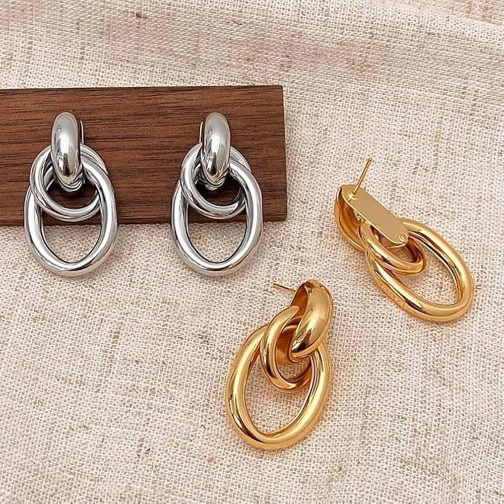 14k Gold Plated Chunky Gold Dangle Earrings for Women Girl Trendy Large Gold Statement Earrings Jewelry Gifts