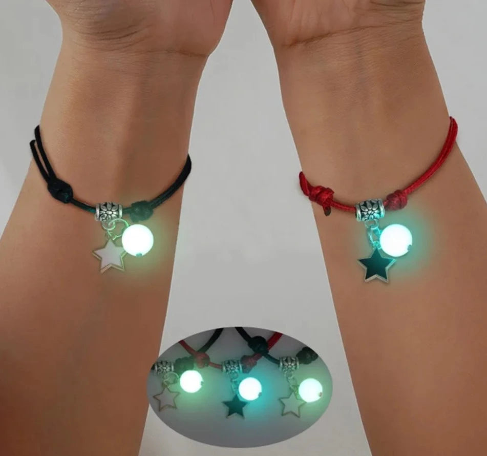 This set includes bracelets with luminous cat, star, moon, and cross charms. The bracelets are adjustable and made of woven rope, perfect for friendship bracelets. It is a great summer gift for both women and men.