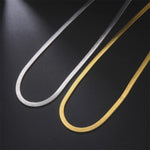 Gold Color Snake Chain Necklace for Women Men Stainless Steel Jewelry 2025 Trend Herringbone Chains Birthday Couple Gift