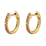  Gold Filled Hoop Drop Earrings Set for Women Ear Cuff Blue Zircon Enamel Dangle Earrings 2023 Fashion Jewelry Wholesale