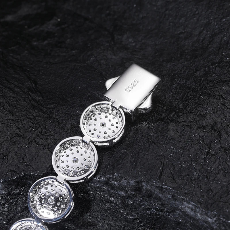 Unisex Full VVS1 Moissanite Round Bracelet 925 Silver Luxury For Women Bracelet Fine Jewelry