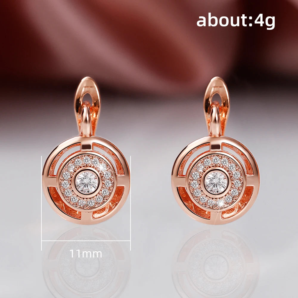 Huitan Unique Design Women's Earrings Rose Gold Color/Silver Color Luxury Bridal Wedding Earrings High Quality Jewelry Drop Ship