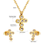 Korean Tiny Jewelry Sets For Women Wedding Party Stainless Steel No Fade Pendant Necklaces And Stud Earrings Jewelry Gifts