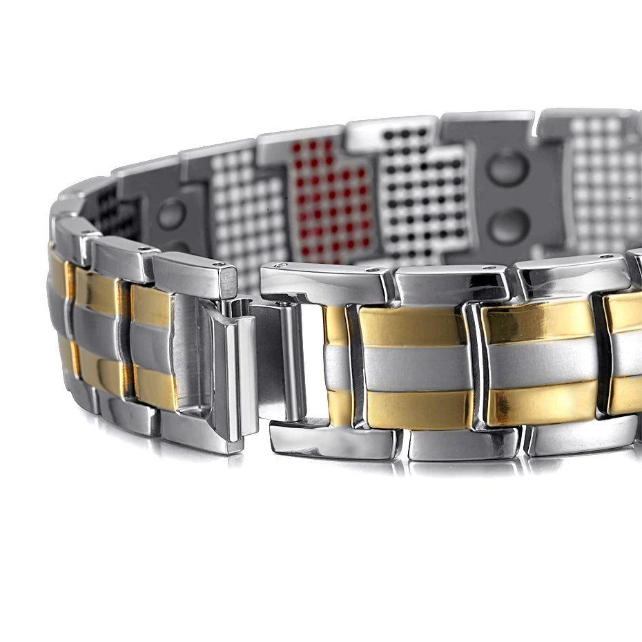 The latest trend in men's accessories with our popular fashion drop shipping bracelets and bangles. These charm Germanium magnetic power health titanium bracelets are set to be a hit in 2023.