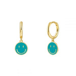  Gold Filled Hoop Drop Earrings Set for Women Ear Cuff Blue Zircon Enamel Dangle Earrings 2023 Fashion Jewelry Wholesale