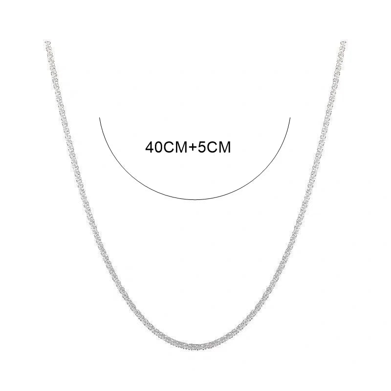 2024 Popular Silver Colour Sparkling Clavicle Chain Choker Necklace Collar For Women Fine Jewelry Wedding Party Birthday Gift