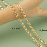 C77,diy chain,18k gold rhodium plated,copper,pass REACH,nickel free,jewelry making,charms,diy bracelet necklace,1m/lot