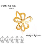 Flower Ring Stainless Steel Gold Color Finger Rings Women Girls Aesthetic Bohemian Jewelry Birthday Gift Wholesale