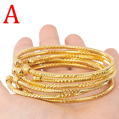 3MM/6pcs Etnic Gold Bangle