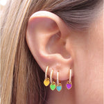  Gold Filled Hoop Drop Earrings Set for Women Ear Cuff Blue Zircon Enamel Dangle Earrings 2023 Fashion Jewelry Wholesale